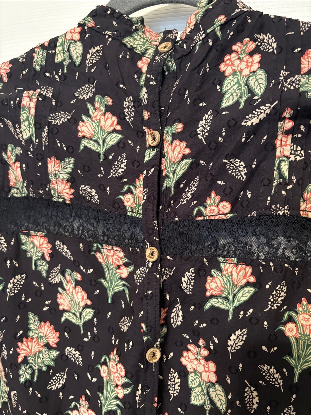 Pilcro by Anthropologie Black Floral Mini Dress Size L NWT - Picture 5 of 7